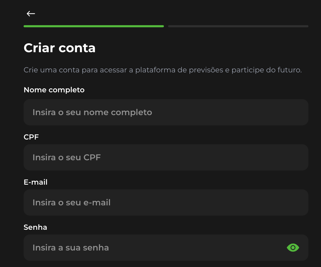 Cadastro Previsao.io