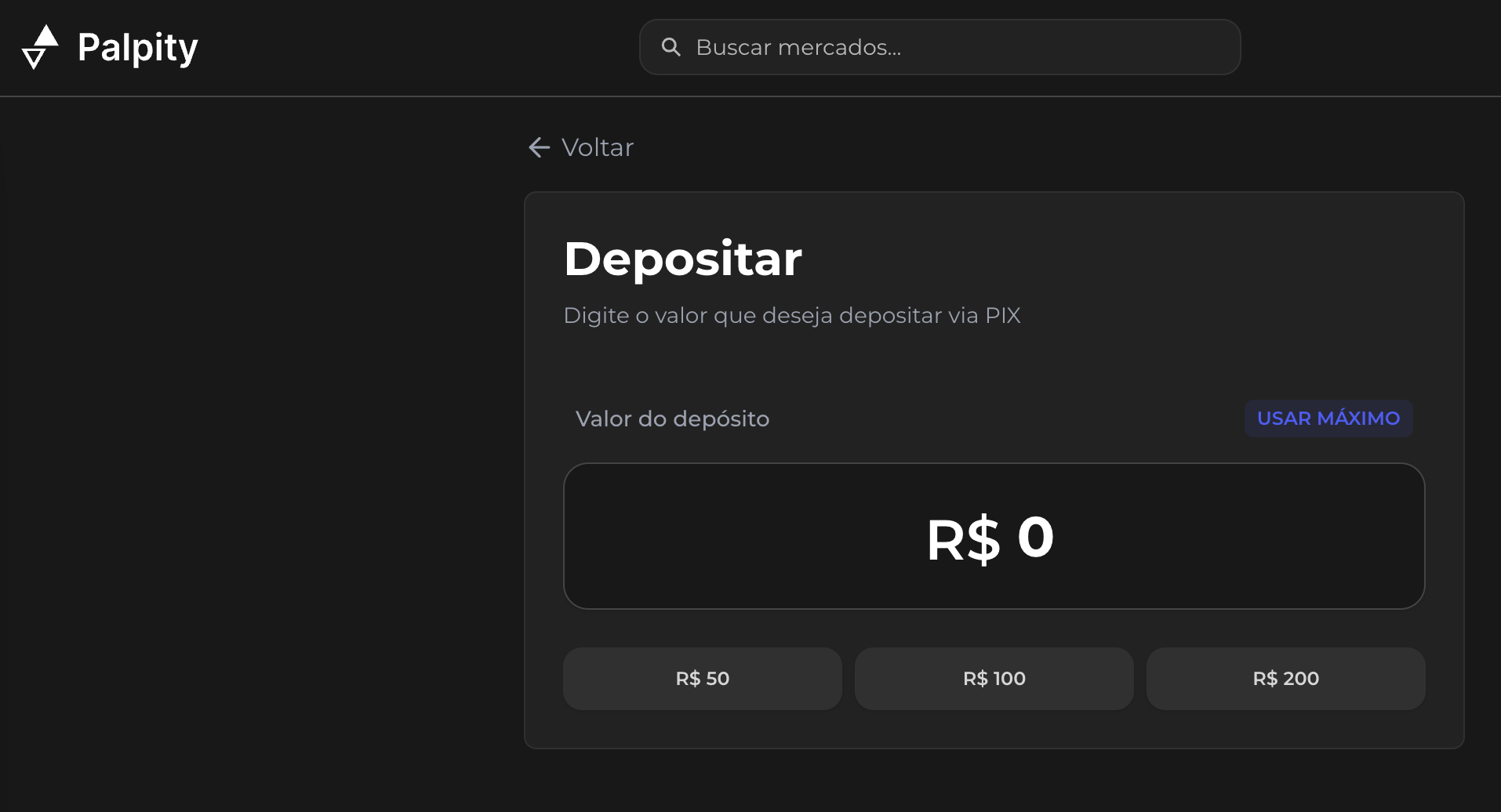 Requisitos cadastro palpity